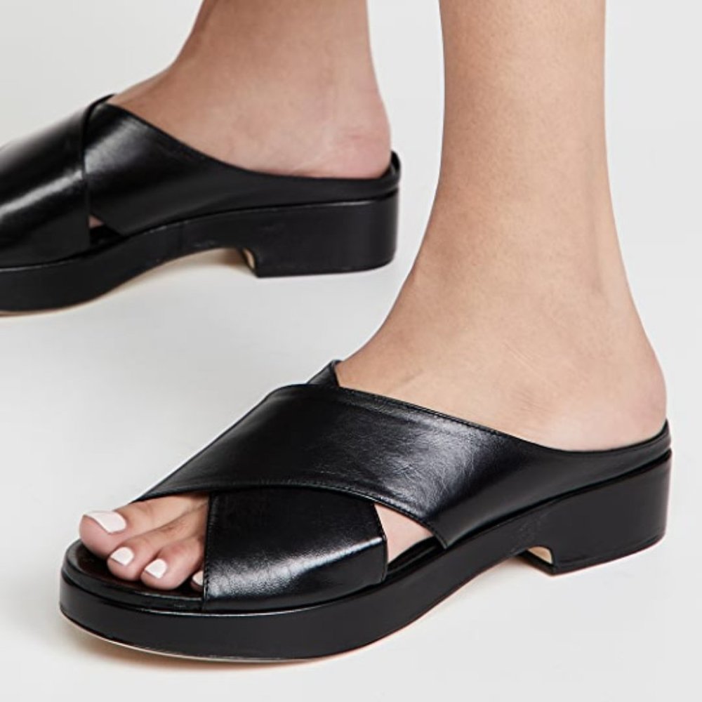 BY FAR Iggy Slide Sandals - Black, sz 39